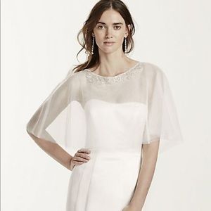 NWT David’s Bridal Tulle Cape